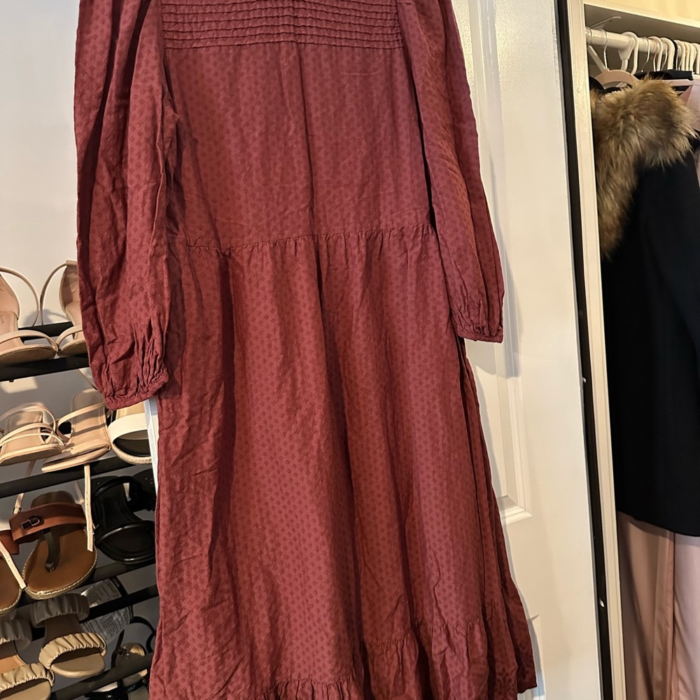 Universal Thread Orange Red Tiered Midi Dress